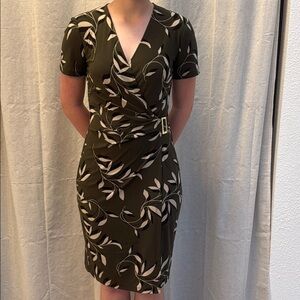 Elegant Olive Wrap Dress